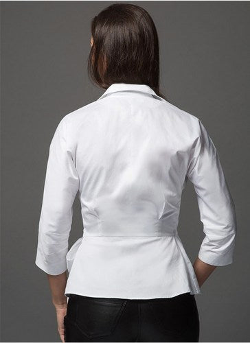 Shirt Company Abigail White Wrap Around Blouse back