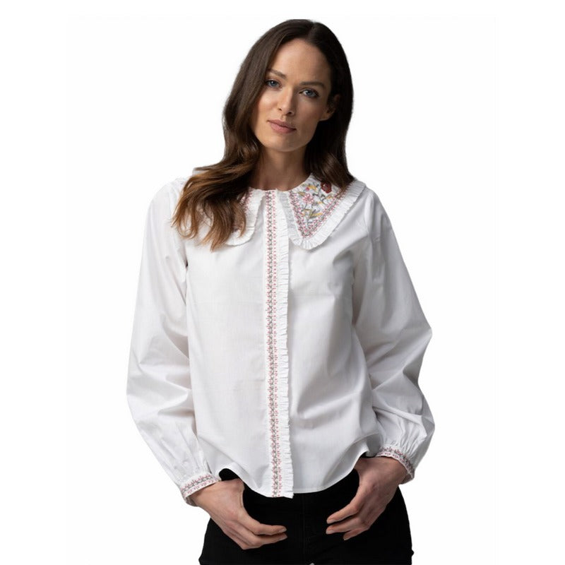 Shirt Company Gwendoline Embroidered Blouse in White front