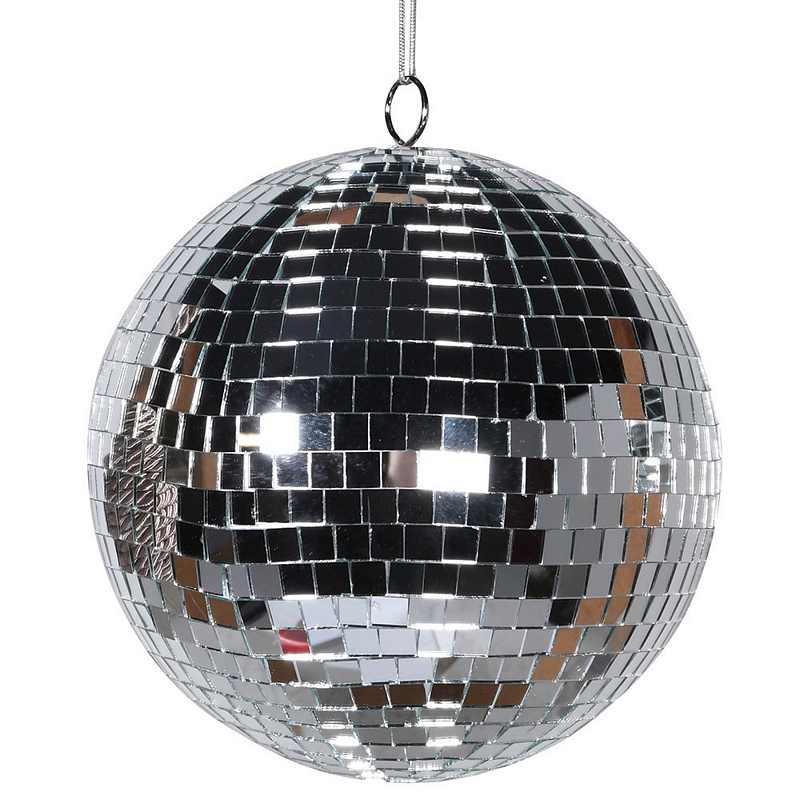 Silver Disco Ball Bauble Large KOW1916 front