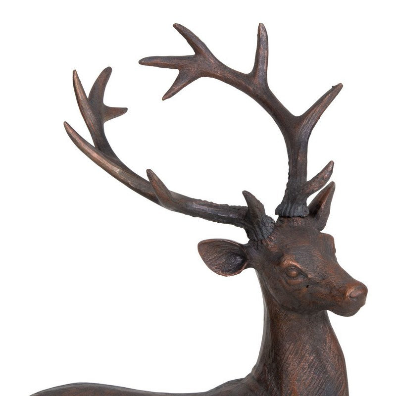 Six Pointer Stag on Decorative Ball Resin Sculpture 703627 detail