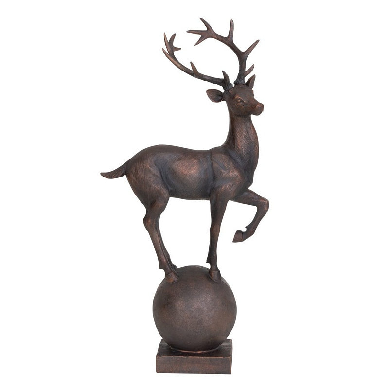 Six Pointer Stag on Decorative Ball Resin Sculpture 703627 main