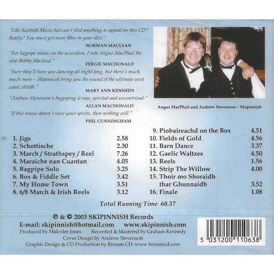 Skipinnish Sgurr Mor To Skerryvore CD back