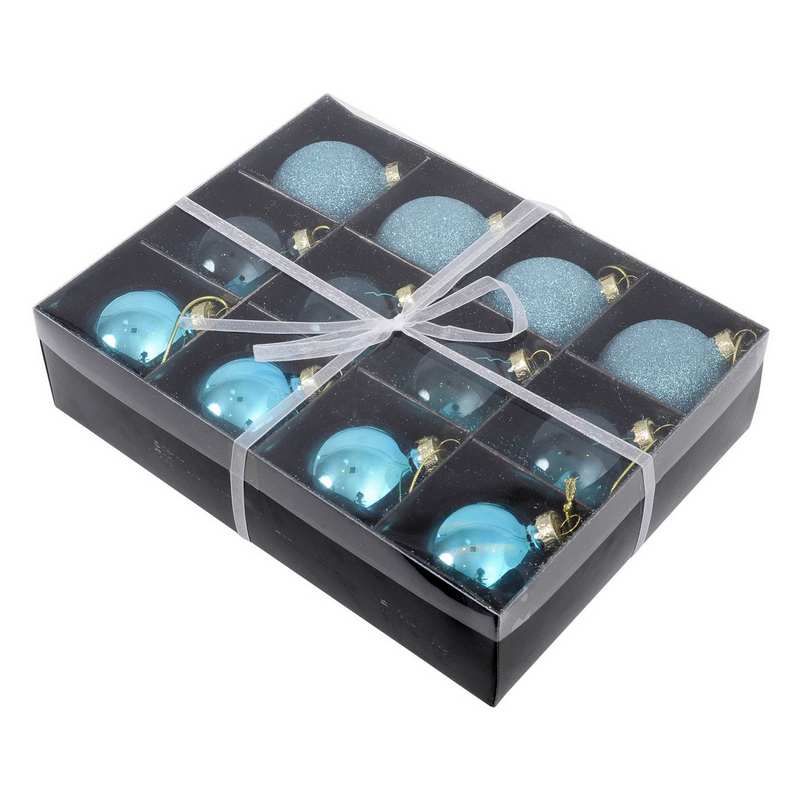 Small Blue Baubles Set of 12