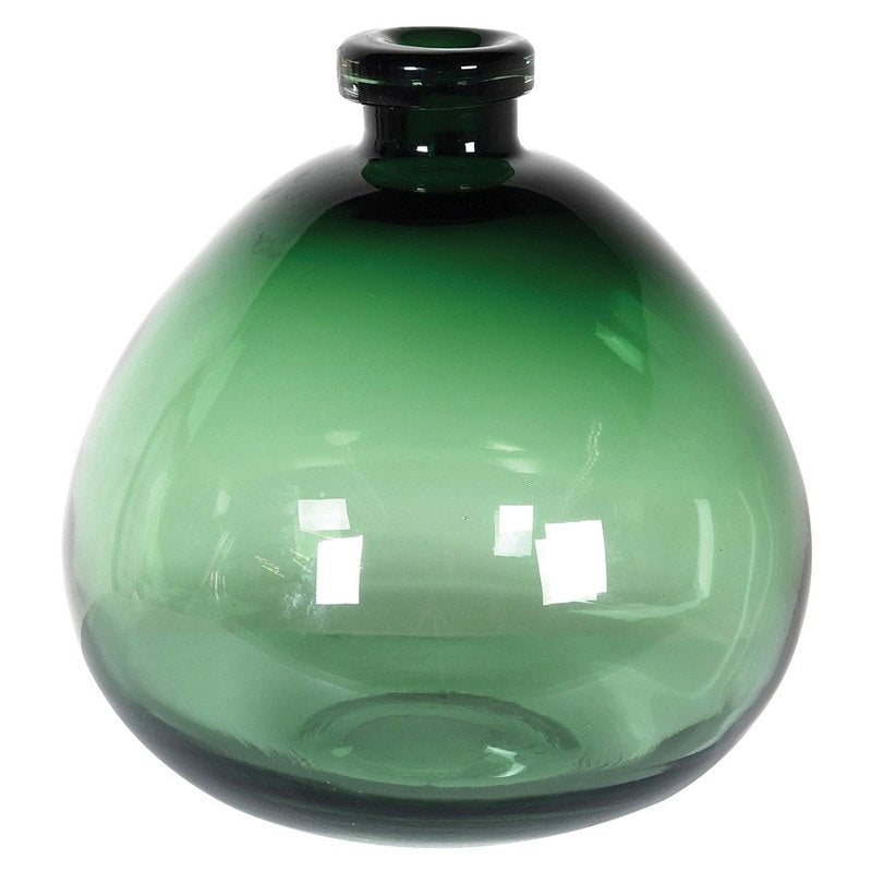 Hand Blown Moss Green Bottle Vase DHX033