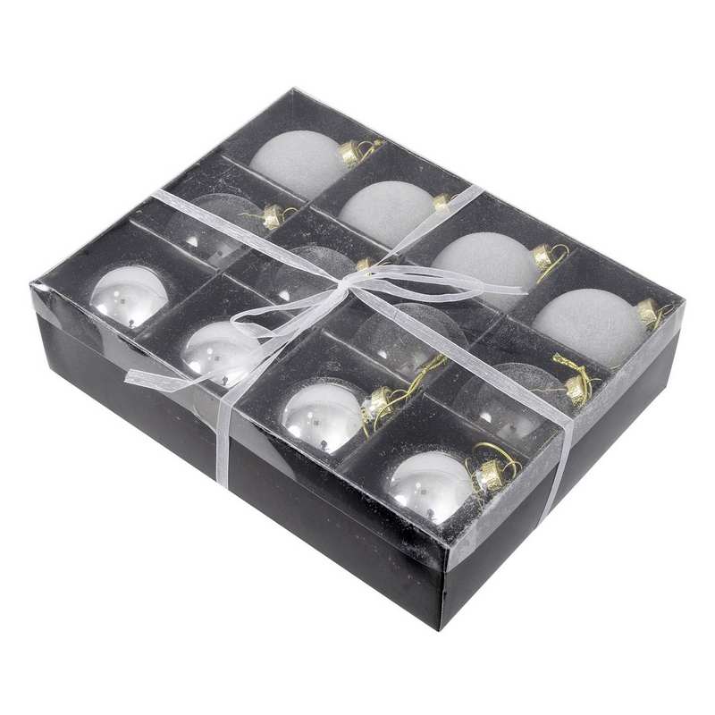 Small White Baubles Set of 12 820114 in box