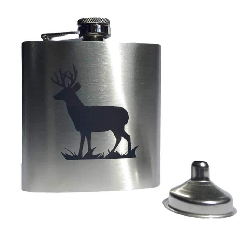 Stainless Steel Hip Flask Deer Stag with funnel