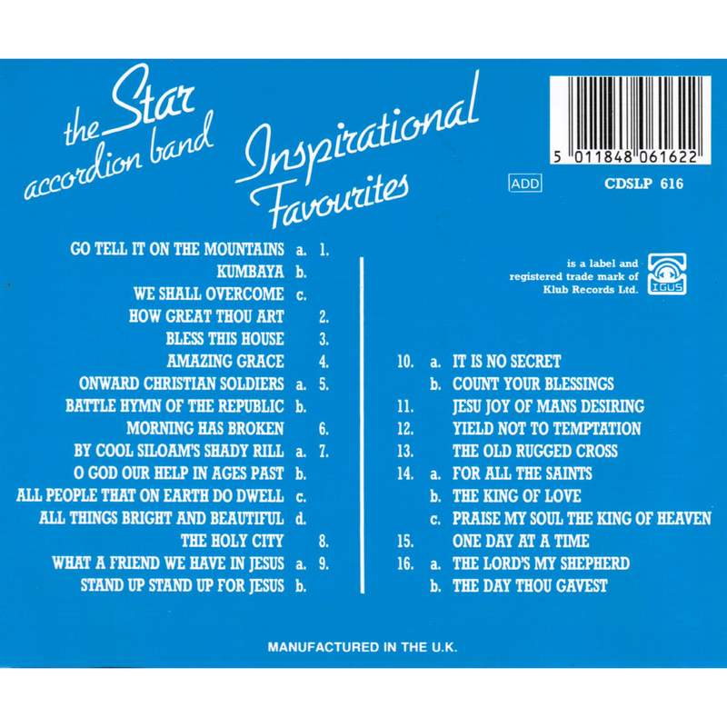 Star Accordion Band Inspirational Favourites CDSLP616 CD track list