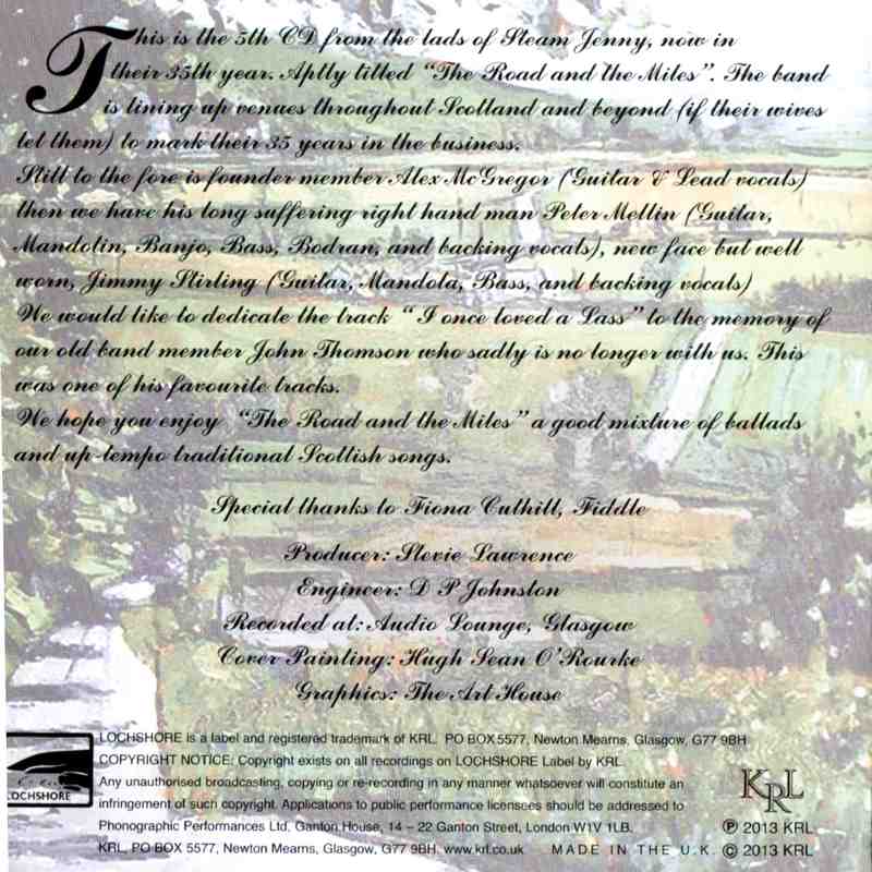 Steam Jenny - The Road and The Miles CDLBP2033 CD back