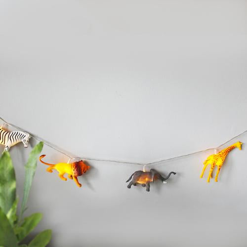 String LED Lights Safari Animals hung