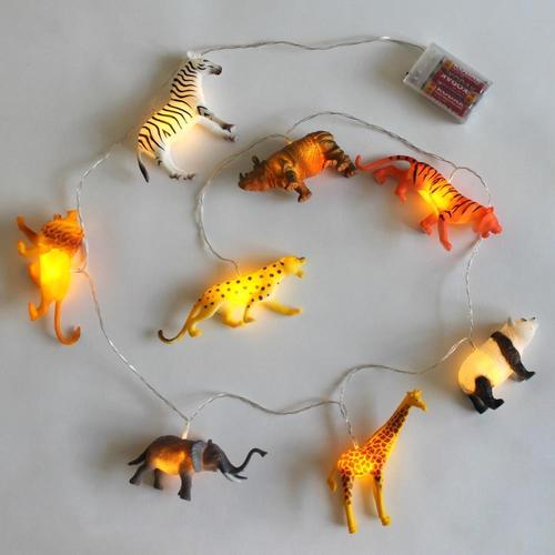 String LED Lights Safari Animals lit