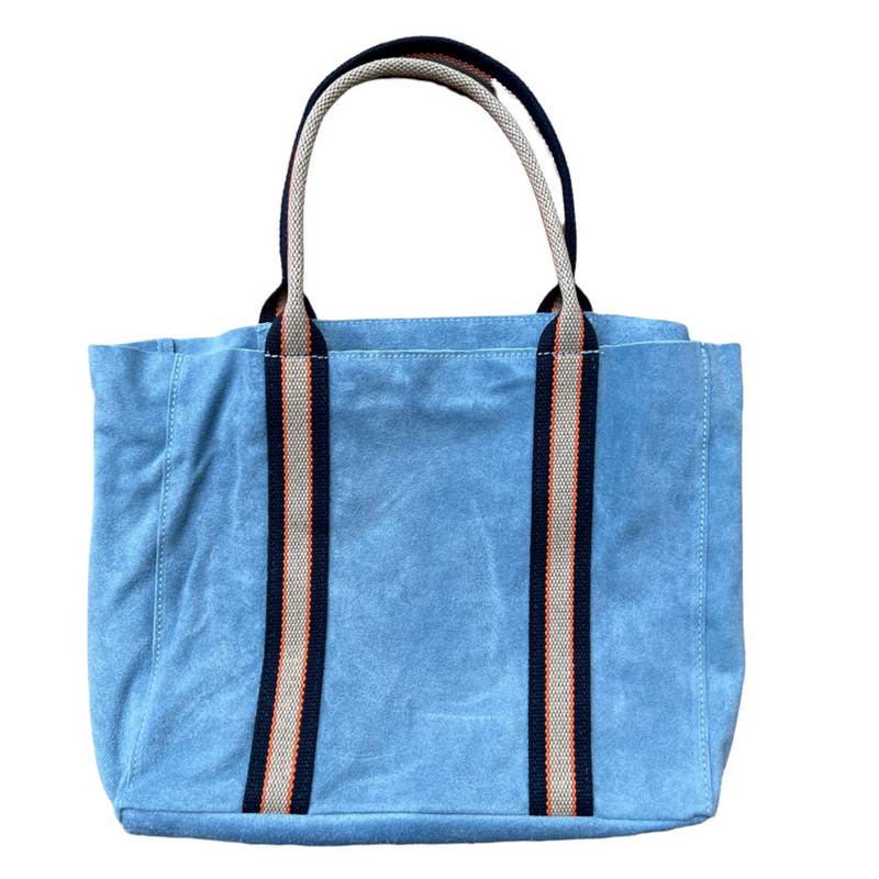 Summer Suede Tote Bag Sky Blue front