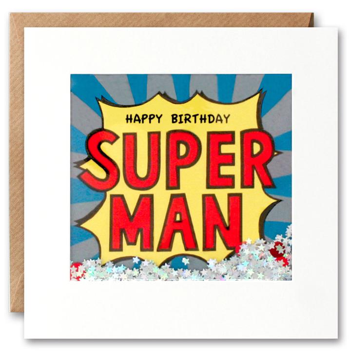 Super Man Kapow Birthday Shakies Card PK2531