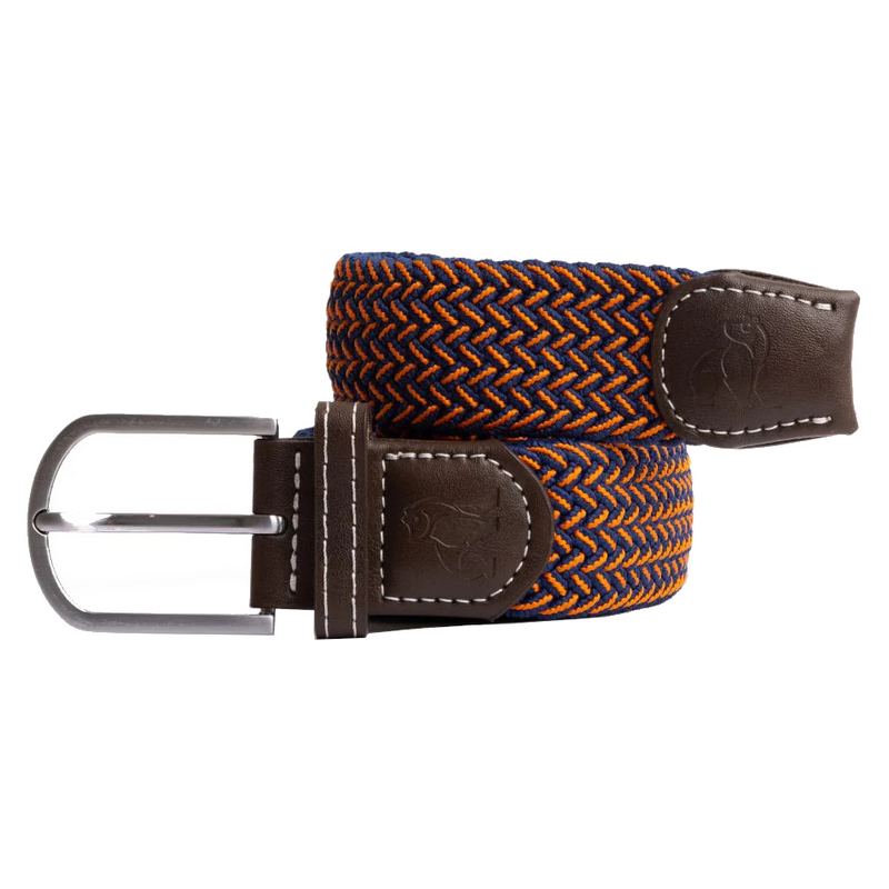 Swole Panda Repreve Fine Weave Belt Orange On Blue main