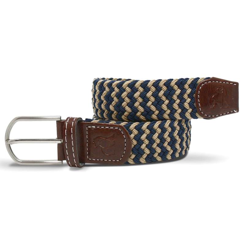 Swole Panda Repreve Woven Belt Beige & Blue Zigzag SP-RWB-16 main