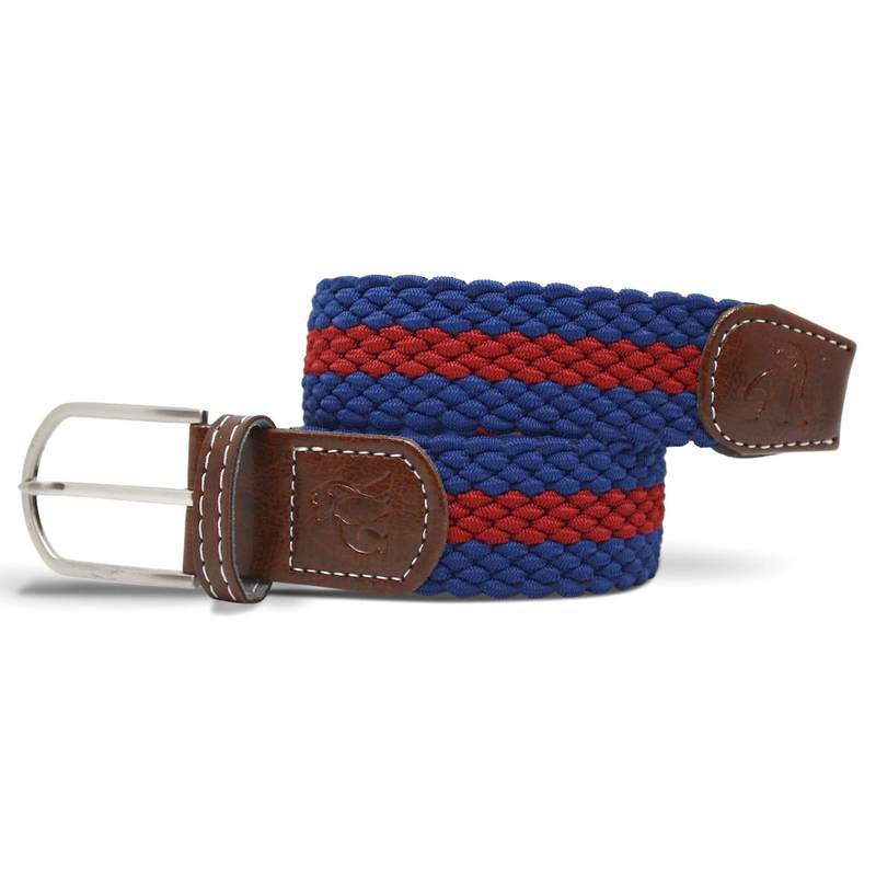 Swole Panda Repreve Woven Belt Blue & Burgundy Stripe SP-RWB-11 main