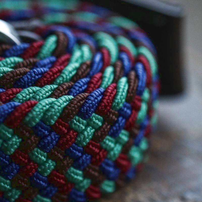 Swole Panda Repreve Woven Belt Blue & Green Zigzag SP-RWB-19 detail