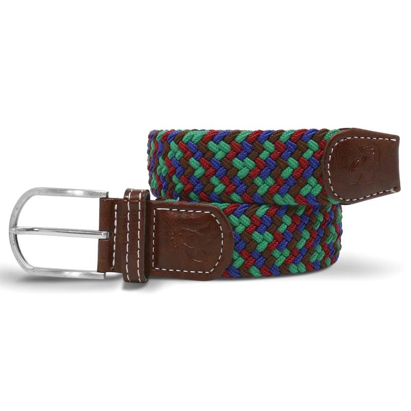 Swole Panda Repreve Woven Belt Blue & Green Zigzag SP-RWB-19 main