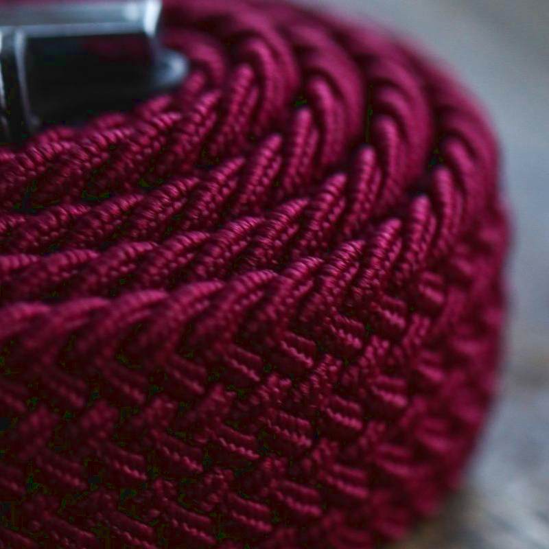 Swole Panda Repreve Woven Belt Burgundy SP-RWB-06 detail