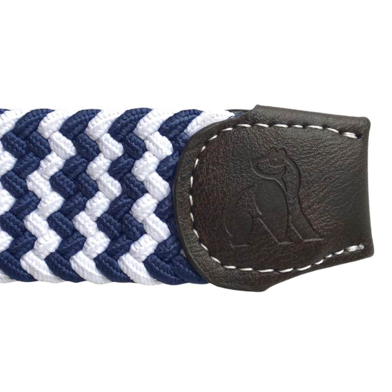 Swole Panda Repreve Woven Belt Navy & White Zigzag SP-RWB-27 end