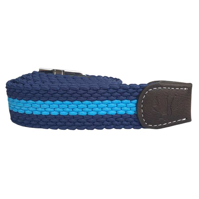 Swole Panda Repreve Woven Belt Sky Blue Stripe SP-RWB-24 rolled up side