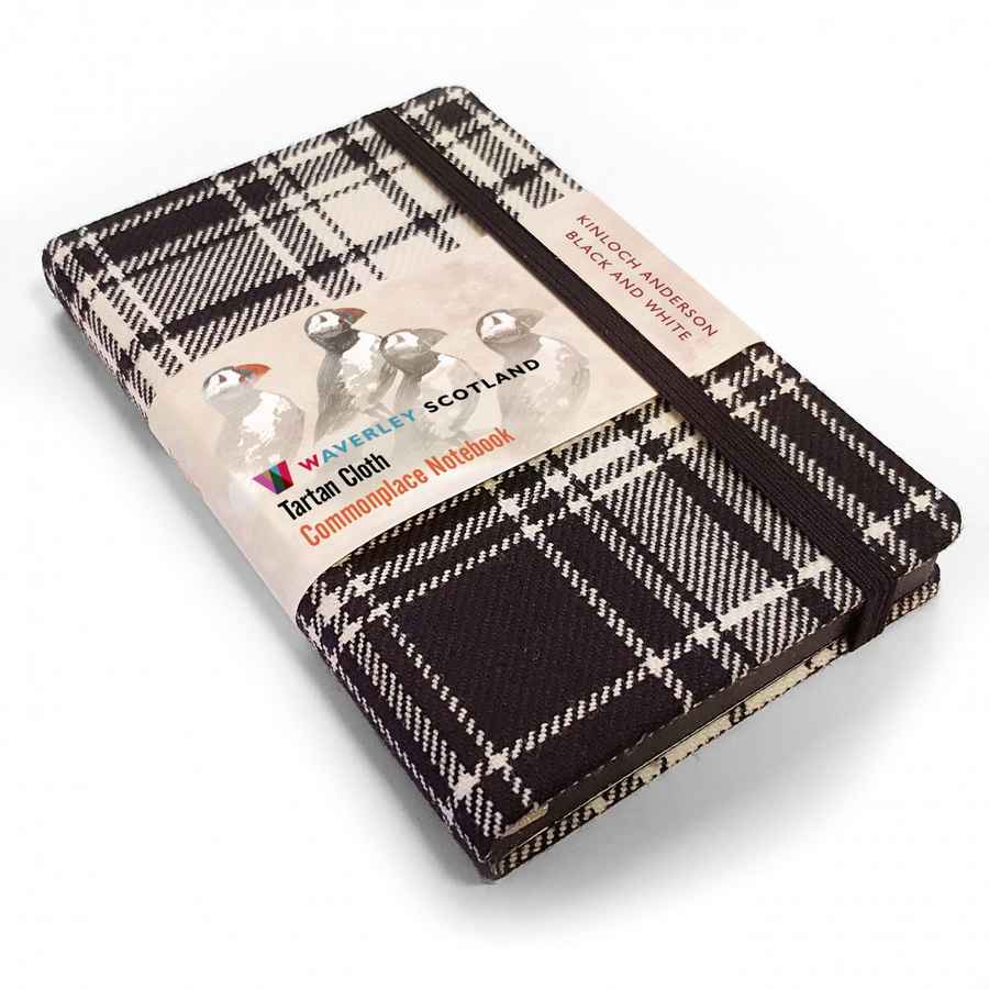 Waverley Scotland Tartan Cloth Notebook Black & White