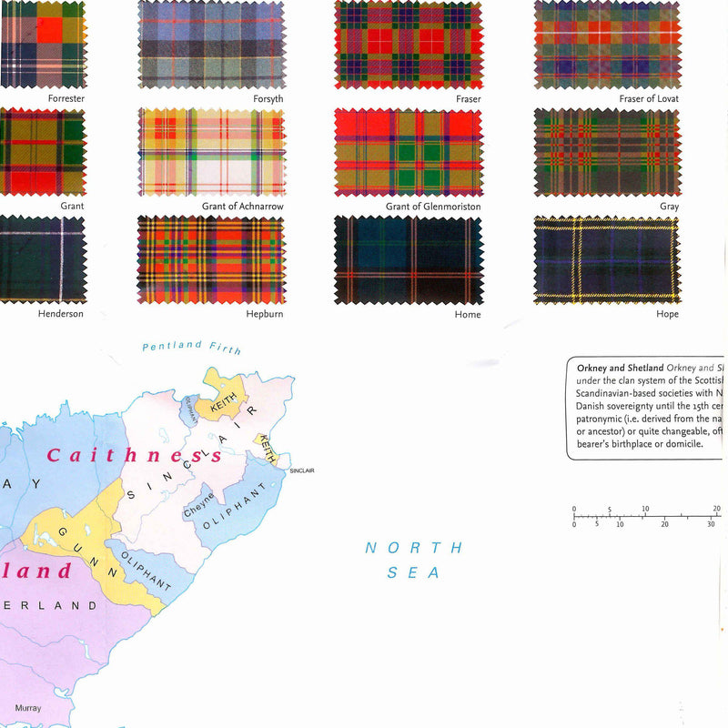 Tartans Map Of Scotland inside
