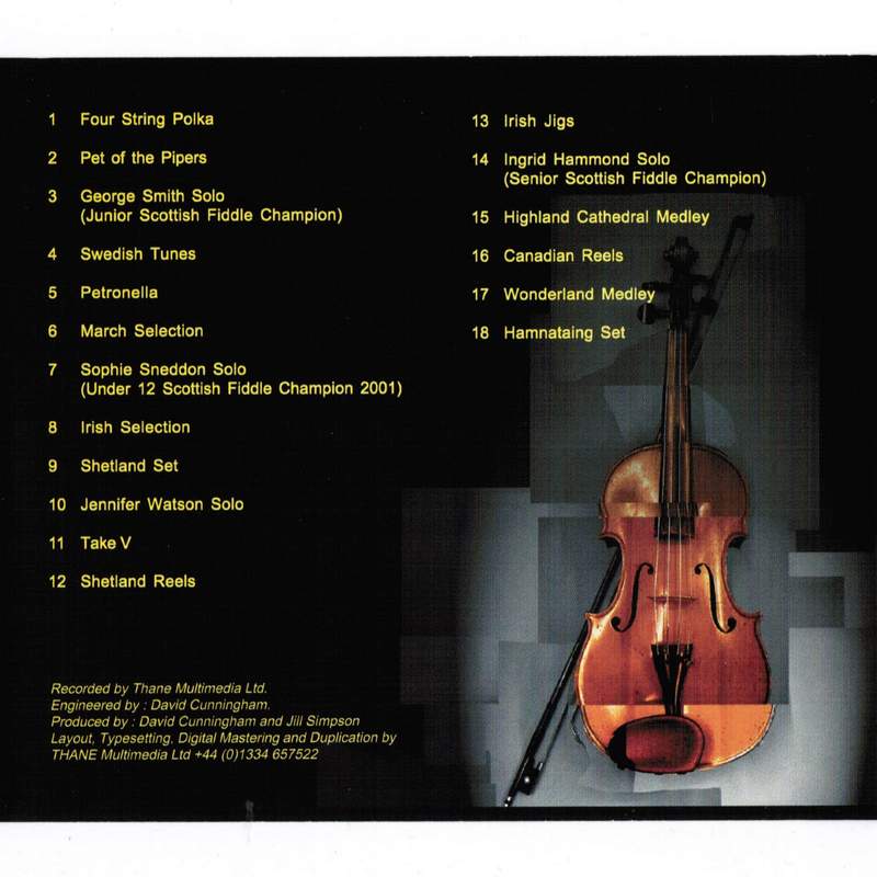 Tayside Young Fiddlers Finely Tuned TYFCD001 Cd track list