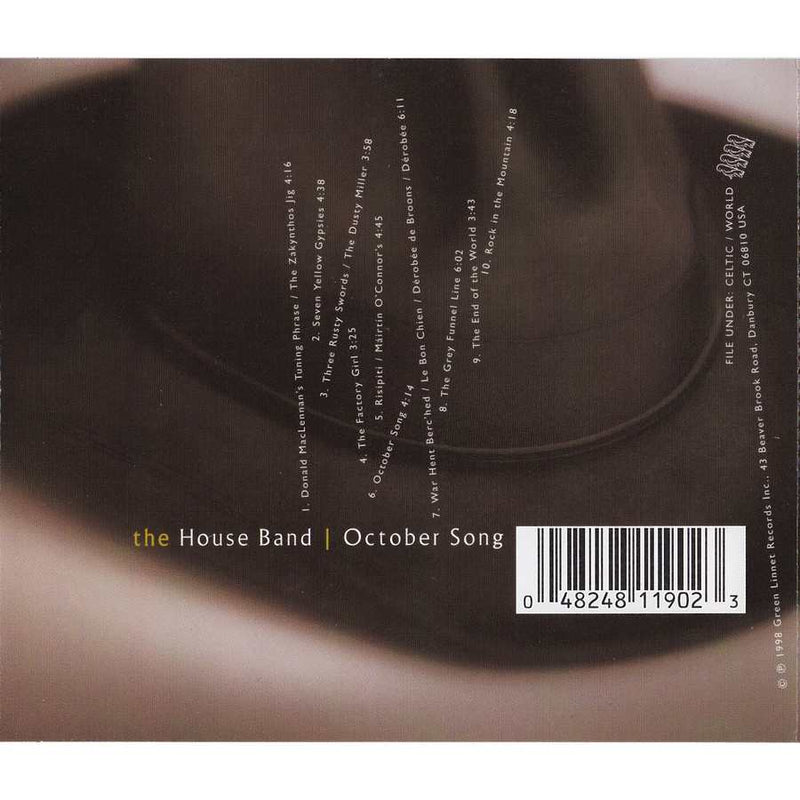 The House Band - October Song GLCD1190 track list inlay