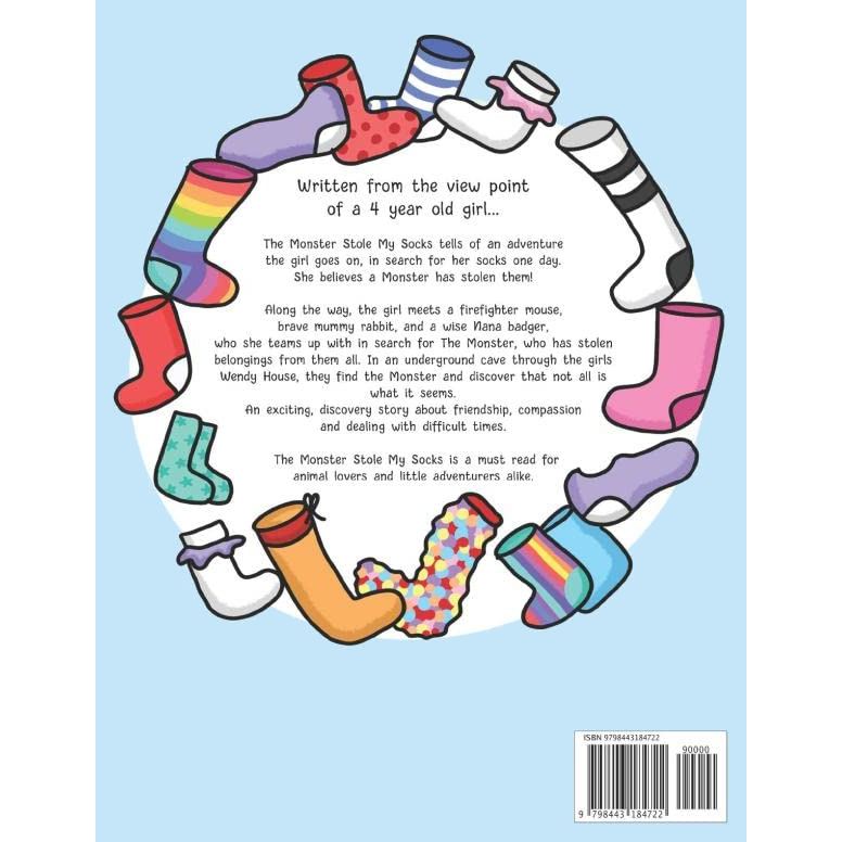 The Monster Stole My Socks Paperback Book By Amber Price back