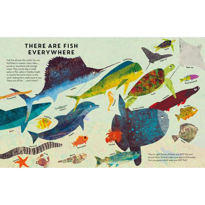 There Are Fish Everywhere by Britta Teckentrup Paperback Book inside