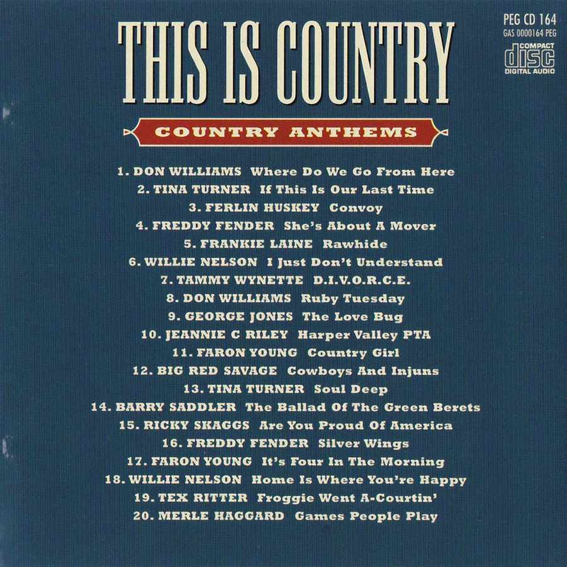 This Is Country - Country Anthems PEGCD164 back