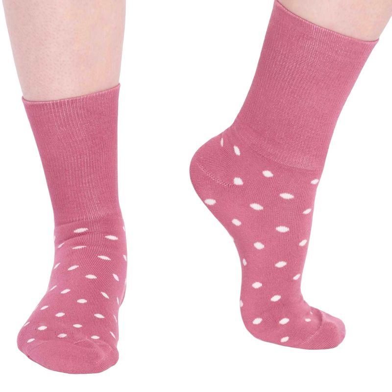 Thought Clothing Amara Organic Cotton Spot Ladies Walker Socks Dusty Rose Pink SPW780 front