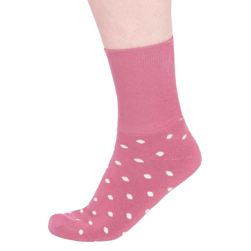 Thought Clothing Amara Organic Cotton Spot Ladies Walker Socks Dusty Rose Pink SPW780 side