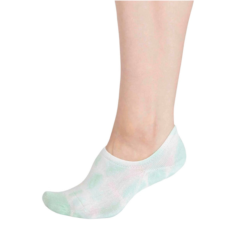 Anca Bamboo Tie Dye No-Show Socks Green 4-7