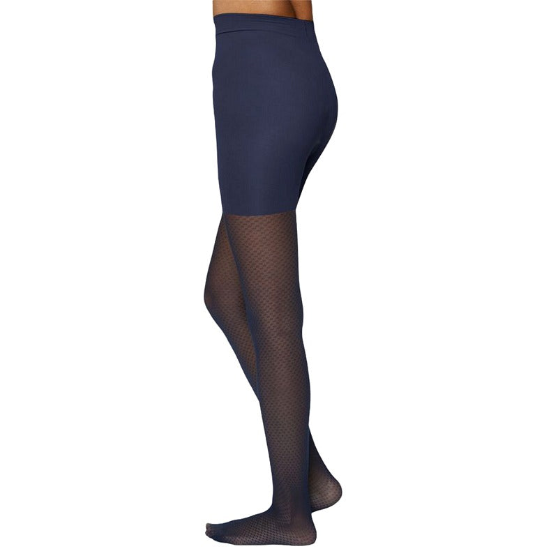 Thought Clothing Anna Recycled Nylon Tights Dark Navy back
