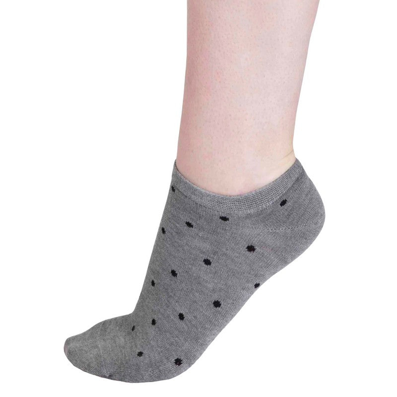 Thought Clothing Dottie Bamboo Ladies Trainer Socks Grey Marle SPW839 side