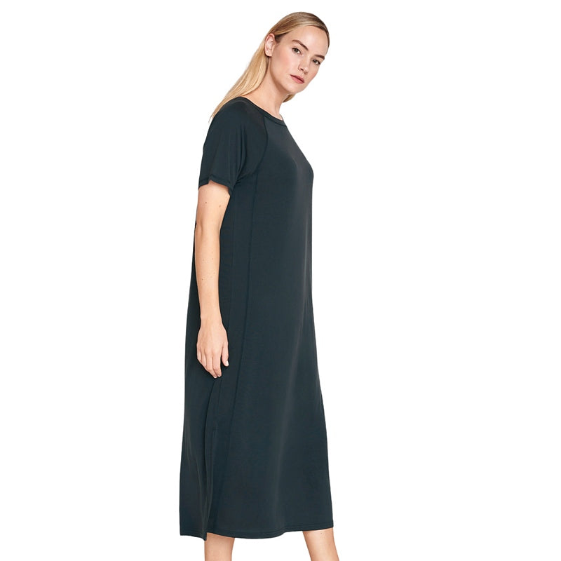 Thought Clothing Easy Modal T-Shirt Dress WWD6525 Storm Grey on model side