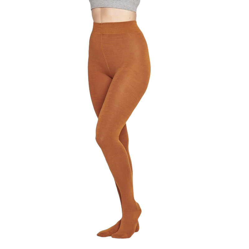 Thought Clothing Essential Bamboo Plain Tights Harvest Orange WAC3866 on model front