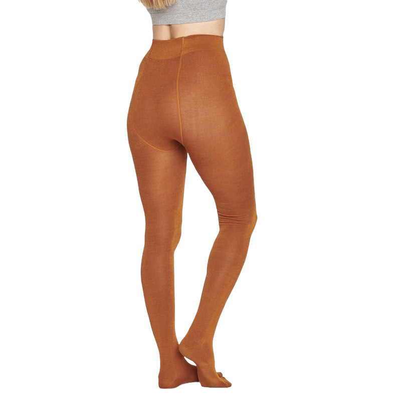 Thought Clothing Essential Bamboo Plain Tights Harvest Orange WAC3866 on model back