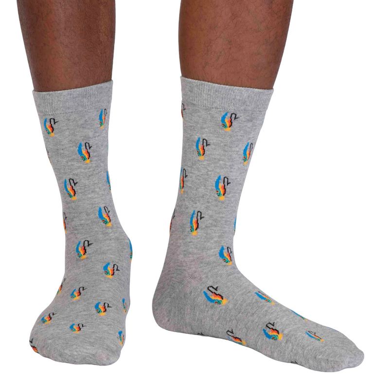 Thought Clothing Finley Organic Cotton Fly Fishing Mens Socks Grey Marle SPM845 front