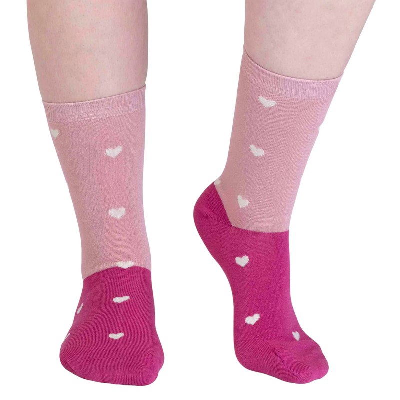 Thought Clothing Haddie Bamboo Love Heart Ladies' Socks Petal Pink SPW837 front
