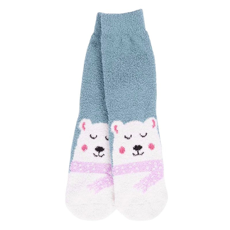 Thought Fashion Billie Socks Animal Fluffy Kids Socks Eucalyptus Blue SPBK831 main