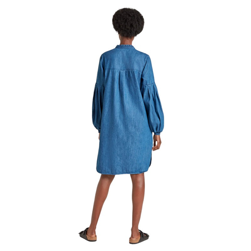 Thought Fashion Clothing Ullima Organic Cotton Chambray Dress WSD7018 on model back