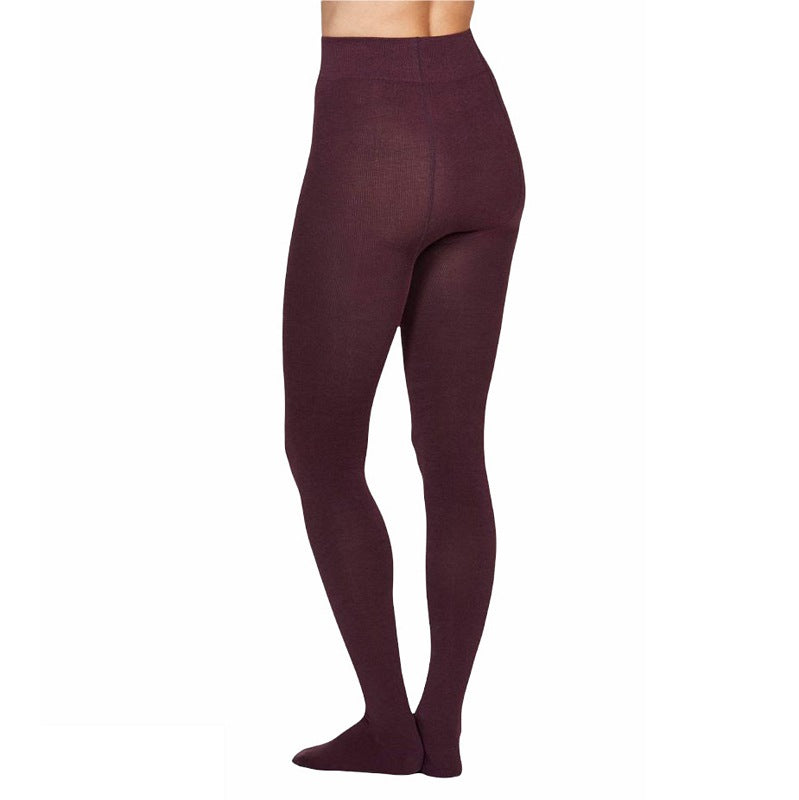 Thought Fashion Elgin Bamboo Tights Merlot Red on model back