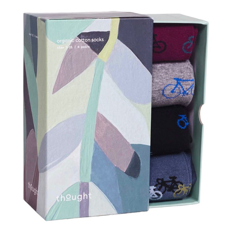 Thought Fashion Griffin Bike Organic Cotton Sock Box SBM6720 box open