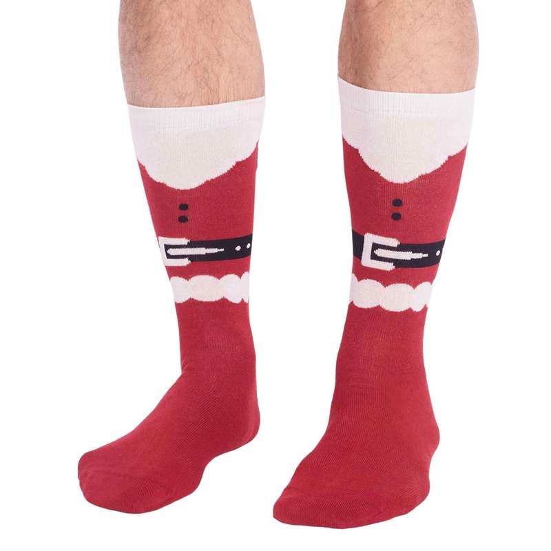 Thought Fashion Nicholas Christmas Organic Cotton Men's Socks in A Bag Bright Red SBM6734 front