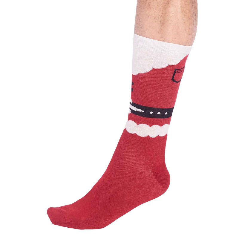 Thought Fashion Nicholas Christmas Organic Cotton Men's Socks in A Bag Bright Red SBM6734 side