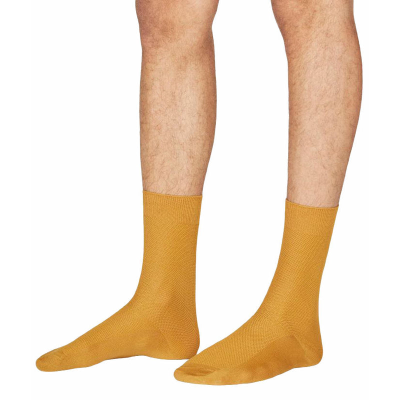 Thought Fashion Rodney Plain Amber Yellow Organic Cotton Socks pair