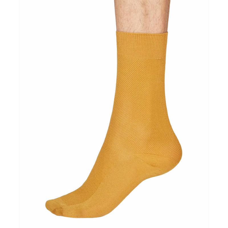 Thought Fashion Rodney Plain Amber Yellow Organic Cotton Socks single