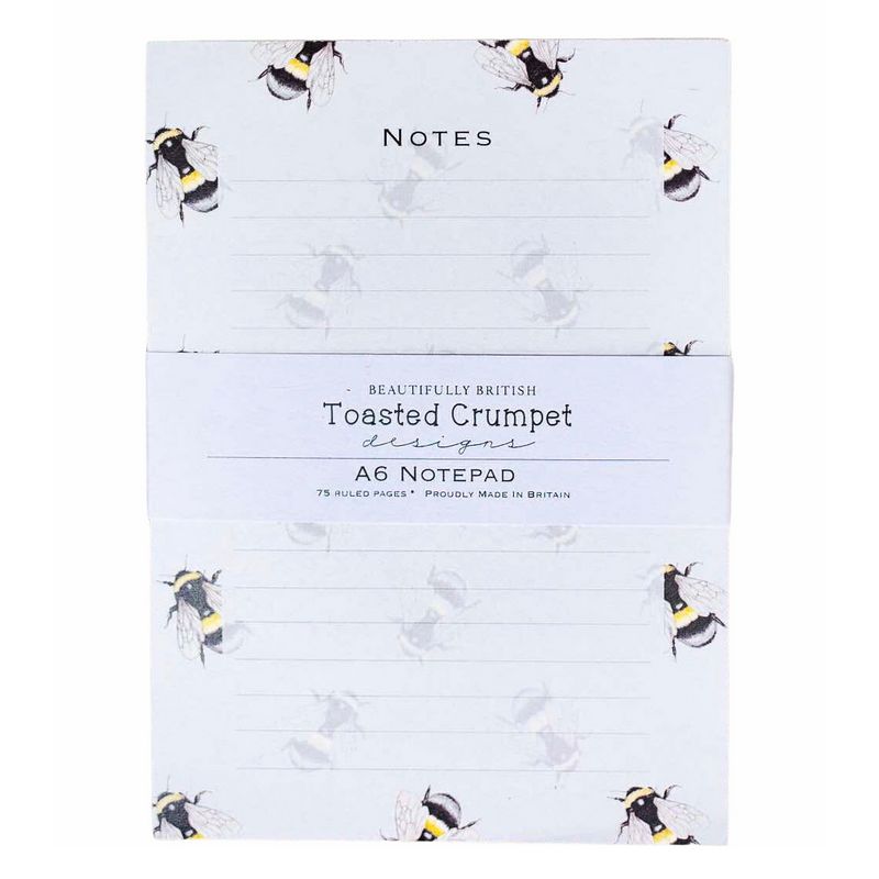 Toasted Crumpet Bee Pure A6 Jotter Notepad front